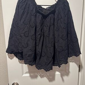 Torrid Black Eyelet Midi Skirt